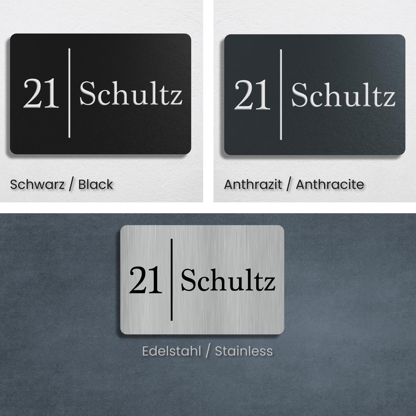 Personalisierte Hausnummer mit Nachname