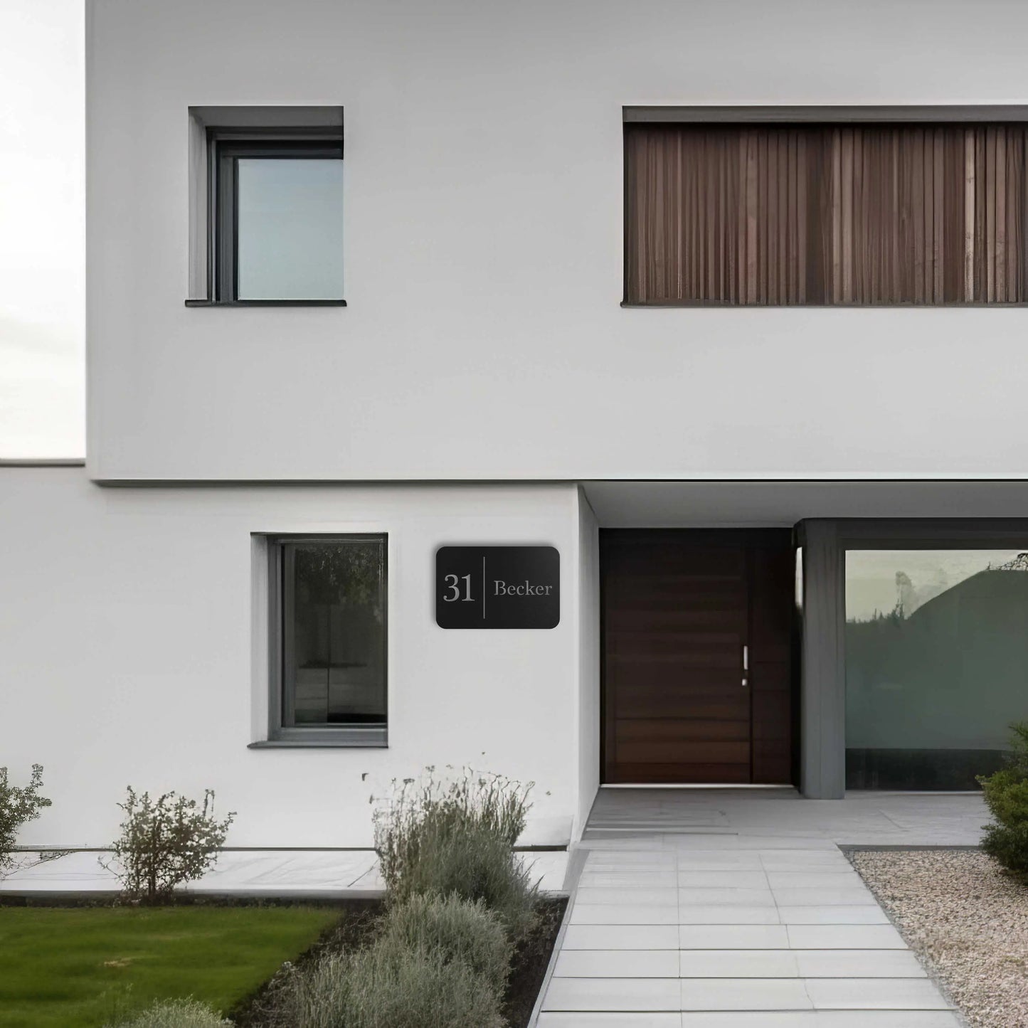 Modernes Nummern und Namensschild WesterWerk