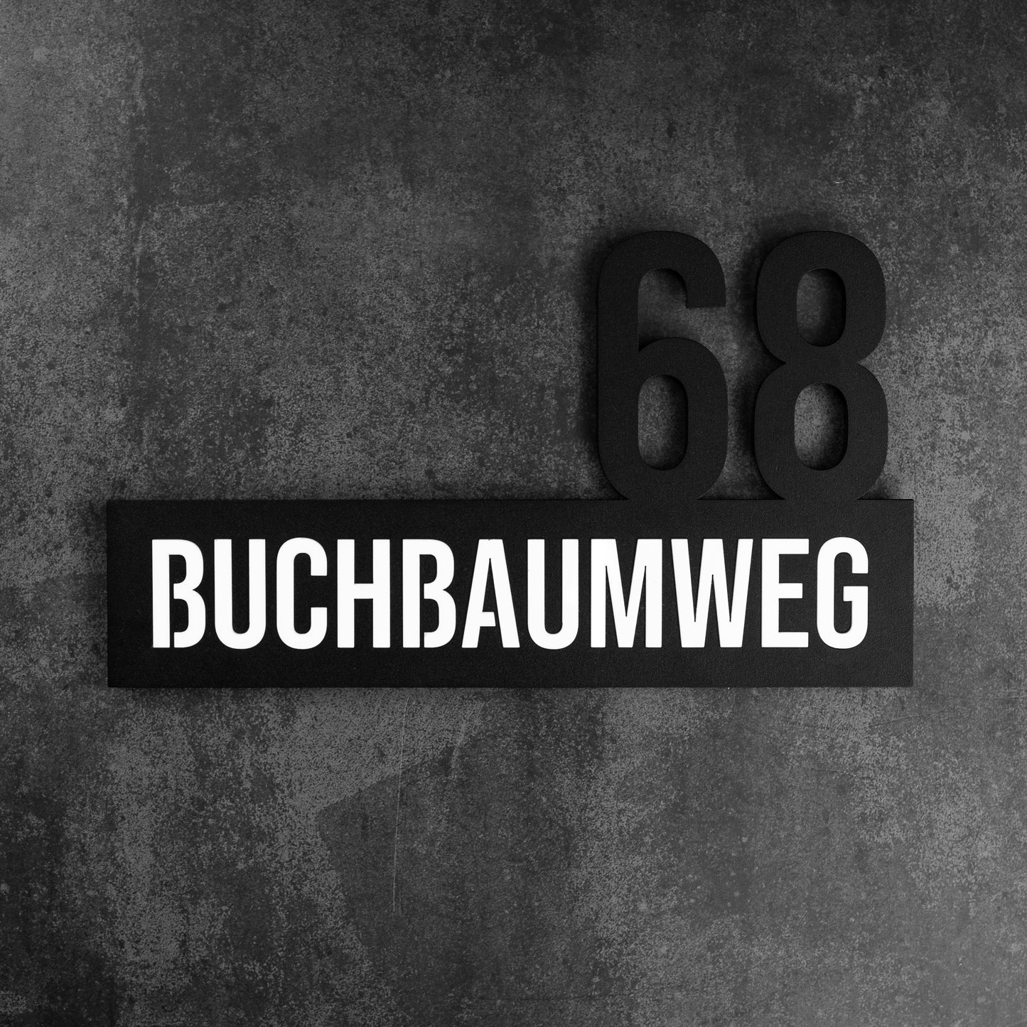Minimalistisches Straßenschild mit Premium Buchstaben
