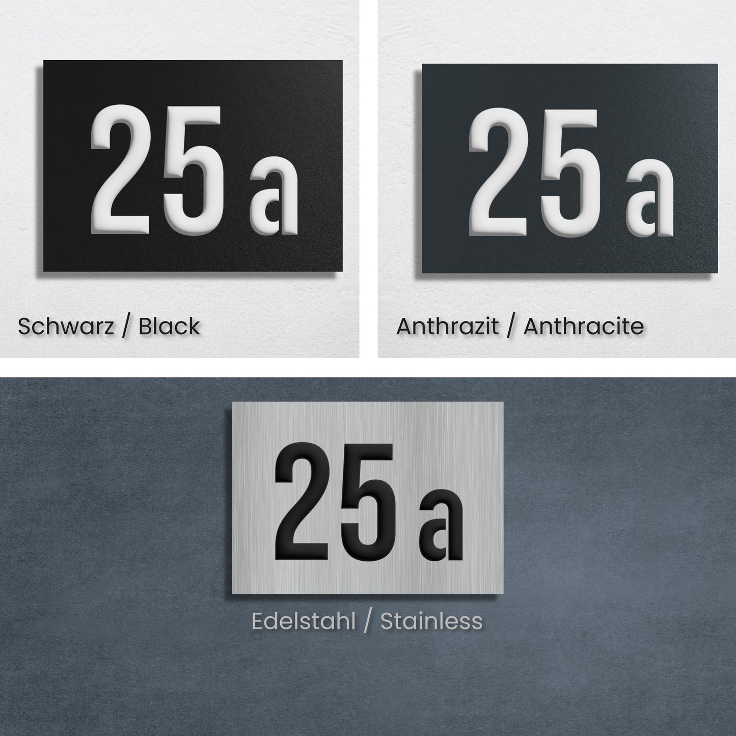 Modernes Hausnummernschild