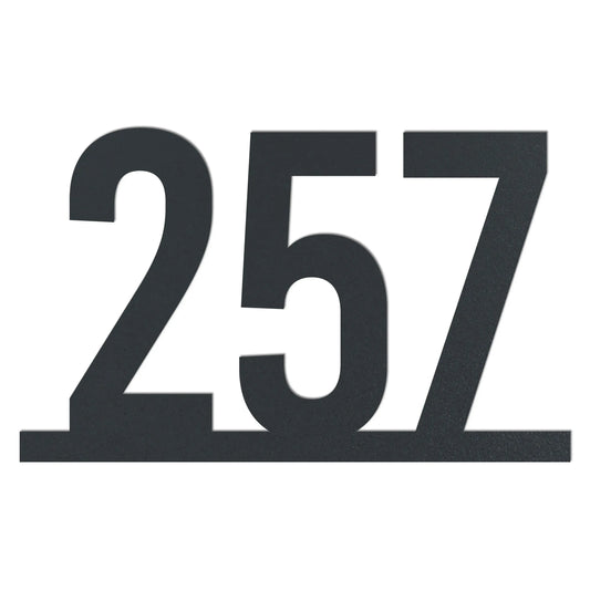 Hausnummer auf Linie – Edelstahl Anthrazit RAL 7016