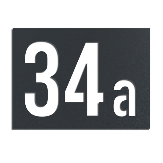 Hausnummernschild – Edelstahl Anthrazit RAL 7016