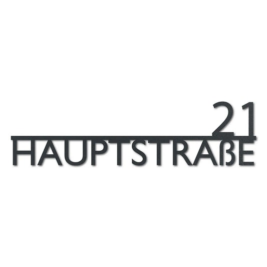 Modernes Straßenschild – Edelstahl Anthrazit RAL 7016