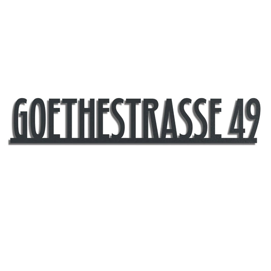 Straßenschild Modern – Edelstahl Anthrazit RAL 7016