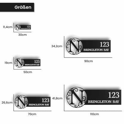 Premium Monogramm Straßenschild