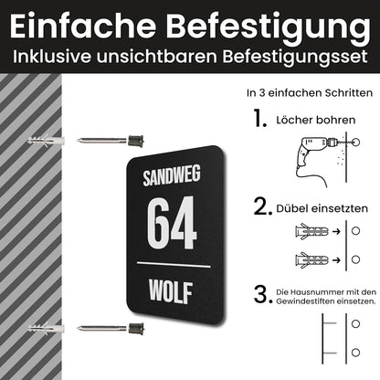 Premium 3 Zeiliges Schild (Hochkant)