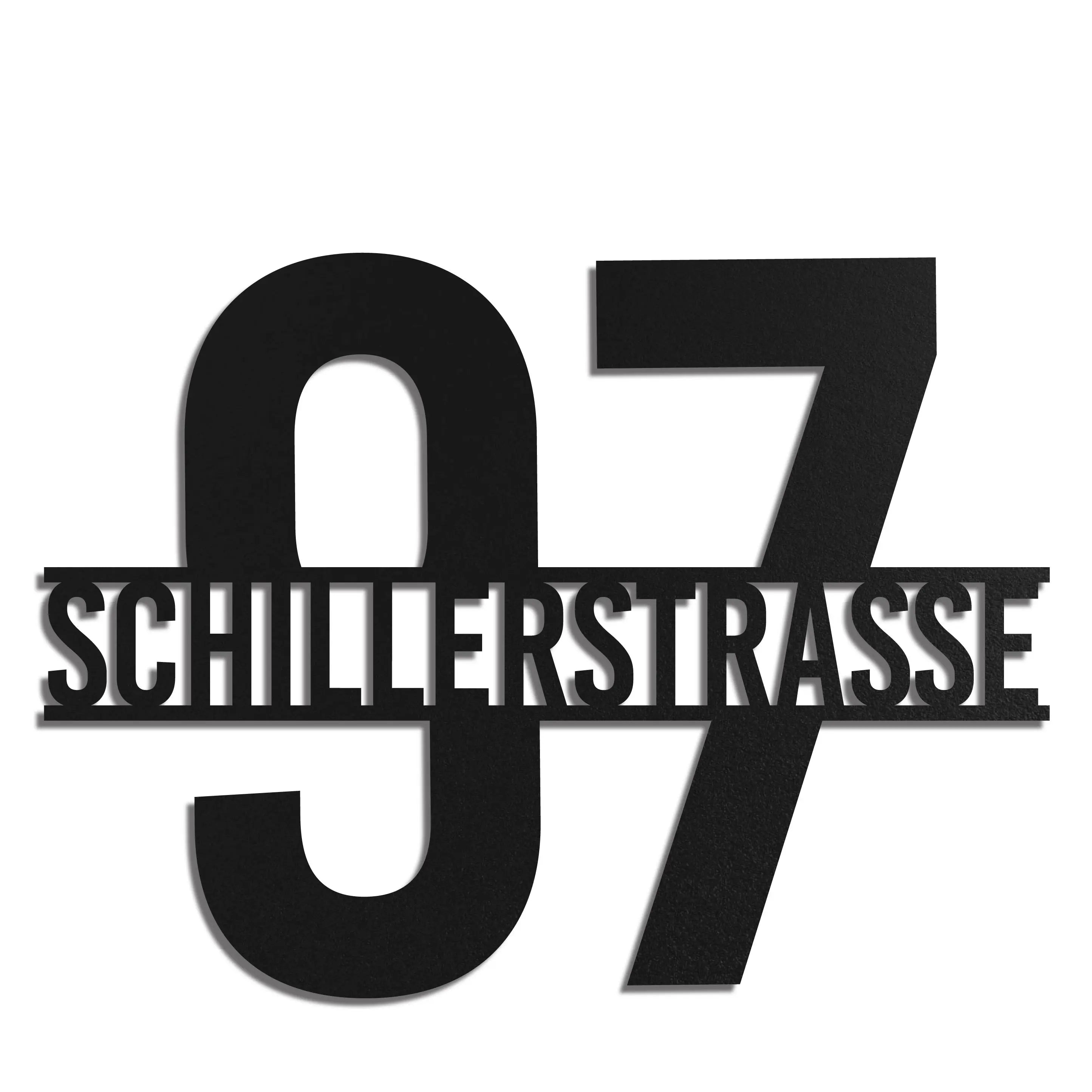 Edelstahl Straßenschild mit Nummer | Metall Design | Selbst Gestalten ...