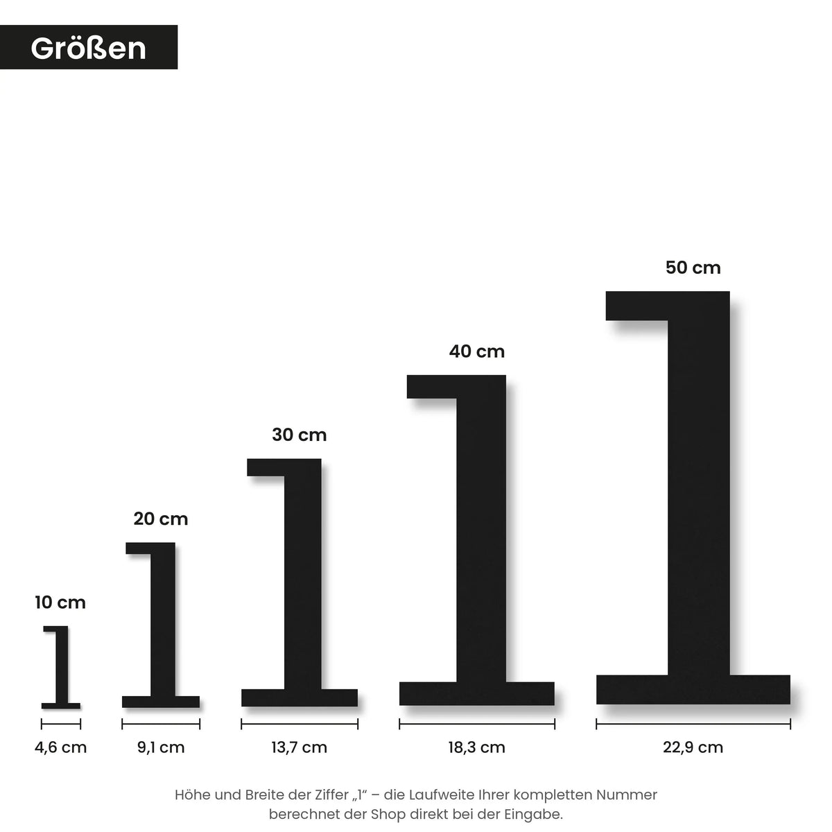 Elegante Hausnummer – Größen 10 bis 50 cm
