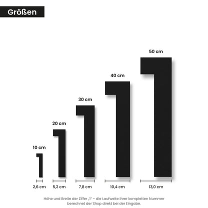 Geometrische Hausnummer – Größen 10 bis 50 cm