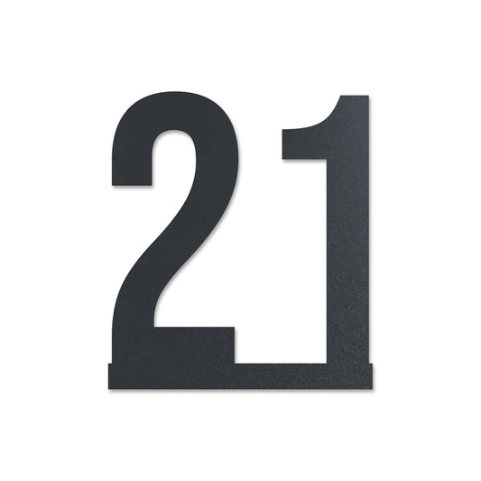 Edelstahl Hausnummernschild personalisiert – Hausnummer auf Linie „21“, lasergeschnitten · WesterWerk