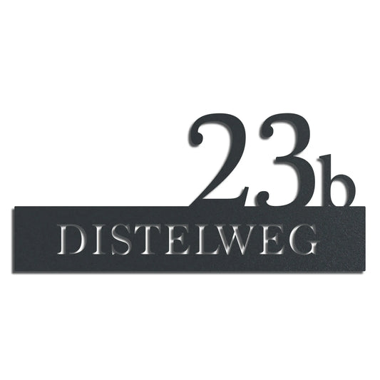 Nummer und Name – Edelstahl Anthrazit RAL 7016