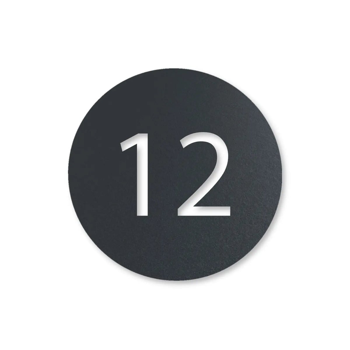 Edelstahl Hausnummernschild personalisiert – Hausnummer im Kreis, Edelstahl Anthrazit RAL 7016 · WesterWerk [checkout]