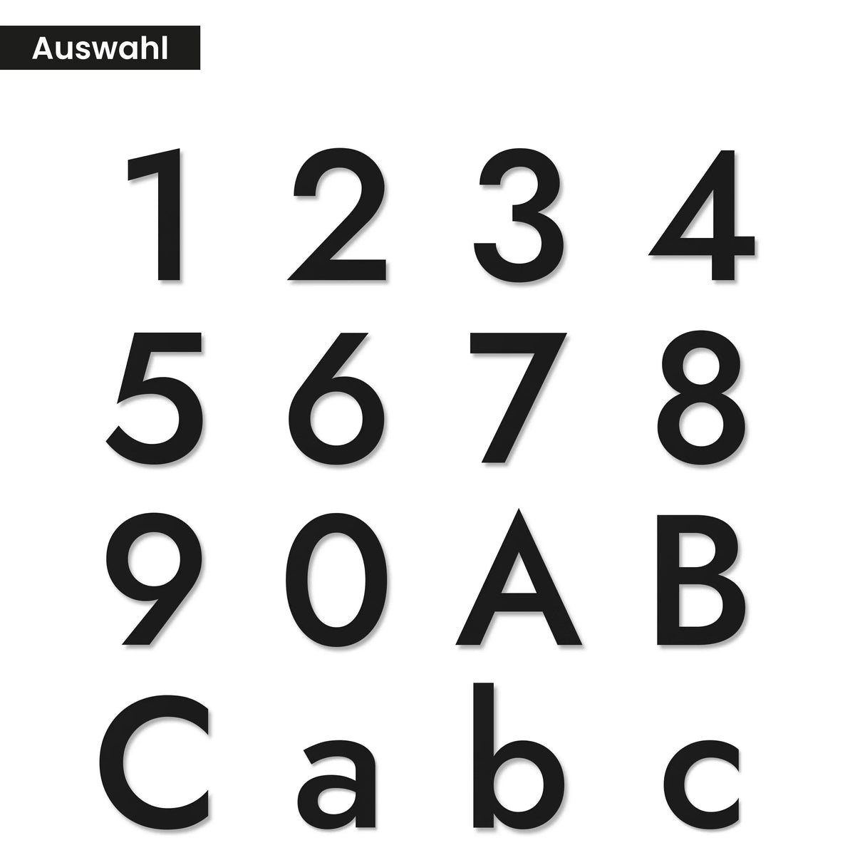 Klare Hausnummer – Auswahl Ziffern und Buchstaben