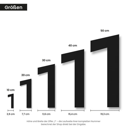Klare Hausnummer – Größen 10 bis 50 cm