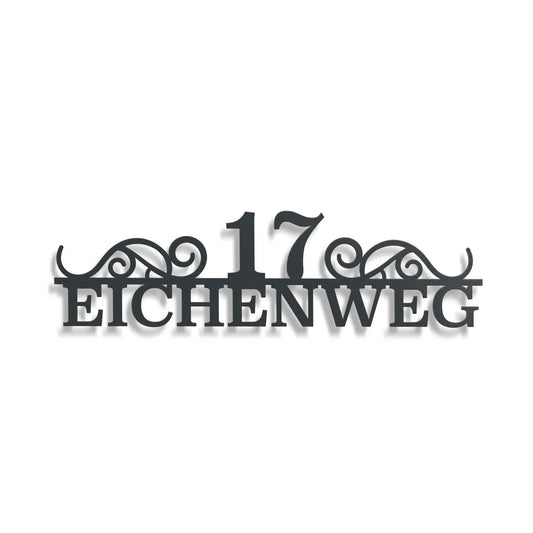 Klassisches Straßenschild – Edelstahl Anthrazit RAL 7016