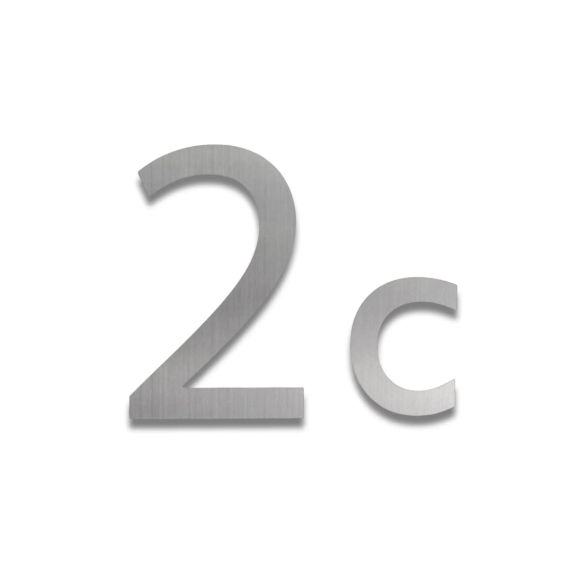 Edelstahl Hausnummer personalisiert – Moderne Hausnummer, 2c – Edelstahl satiniert · WesterWerk