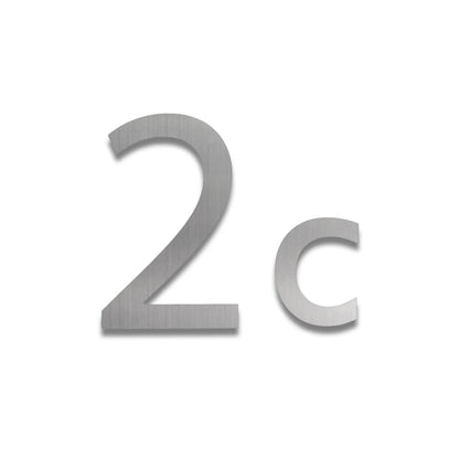 Edelstahl Hausnummer personalisiert – Moderne Hausnummer, 2c – Edelstahl satiniert · WesterWerk
