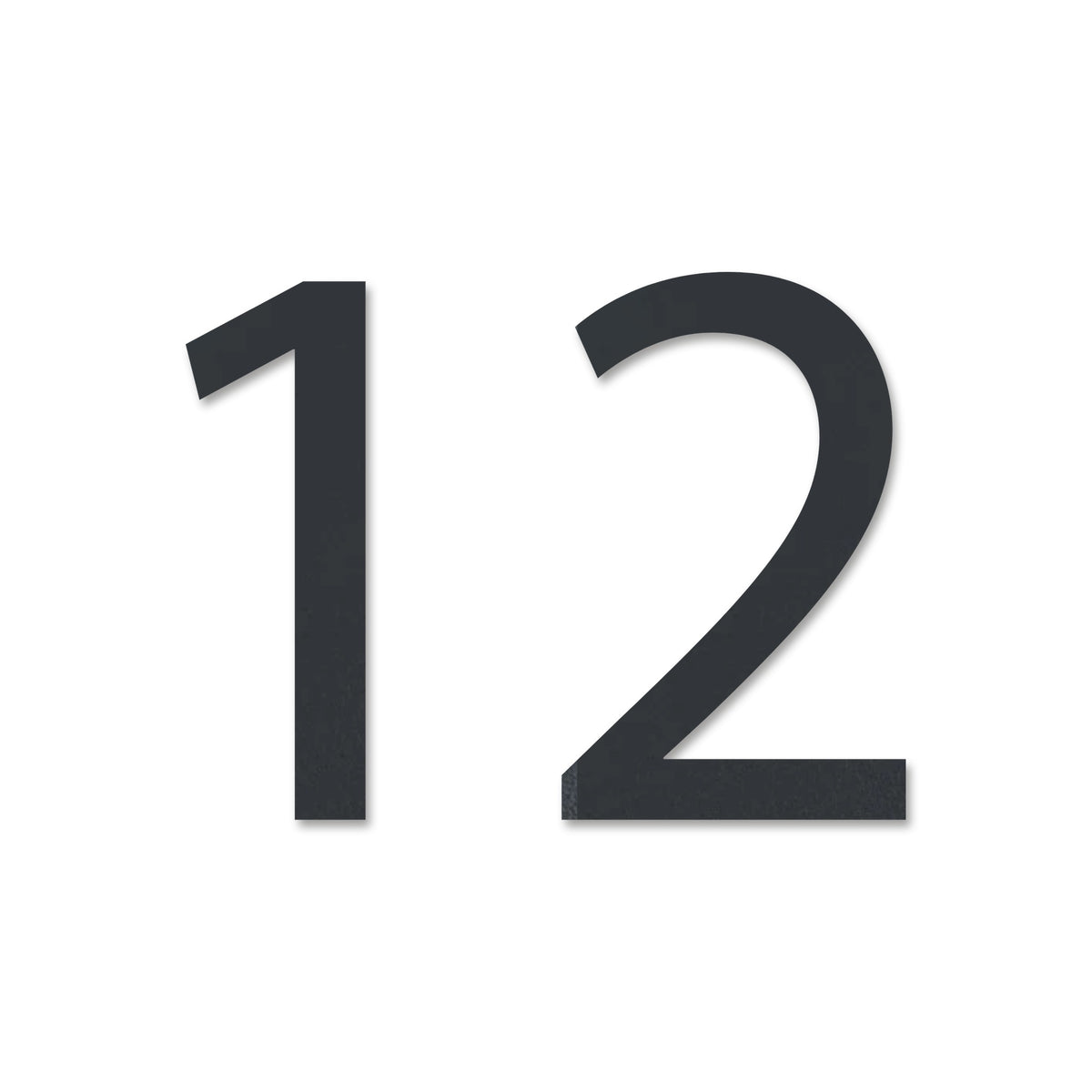 Edelstahl Hausnummer personalisiert – Moderne Hausnummer „12“, lasergeschnitten · WesterWerk