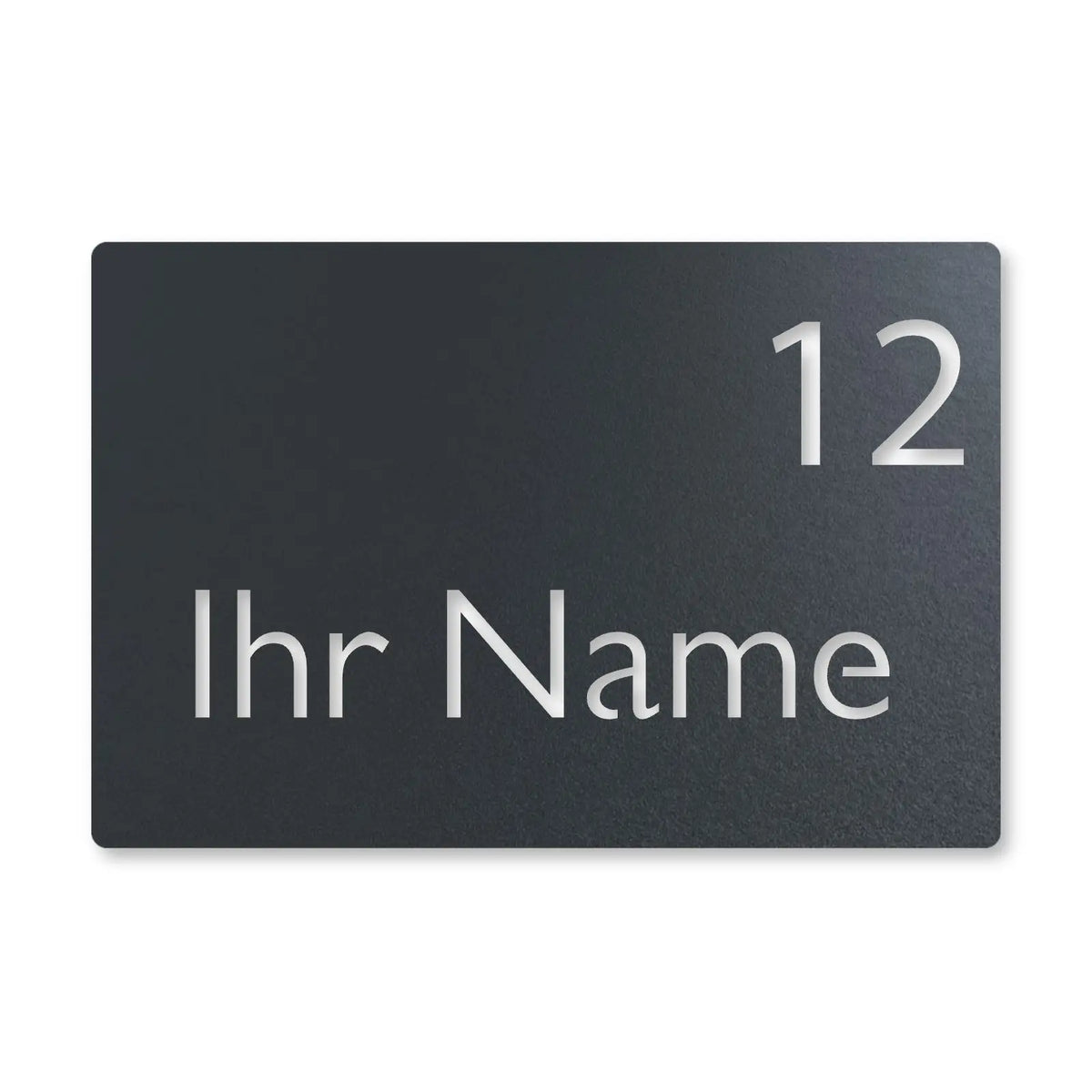 Edelstahl Hausnummernschild personalisiert – Moderne Nummer- und Namensschild, Edelstahl Anthrazit RAL 7016 · WesterWerk [checkout]