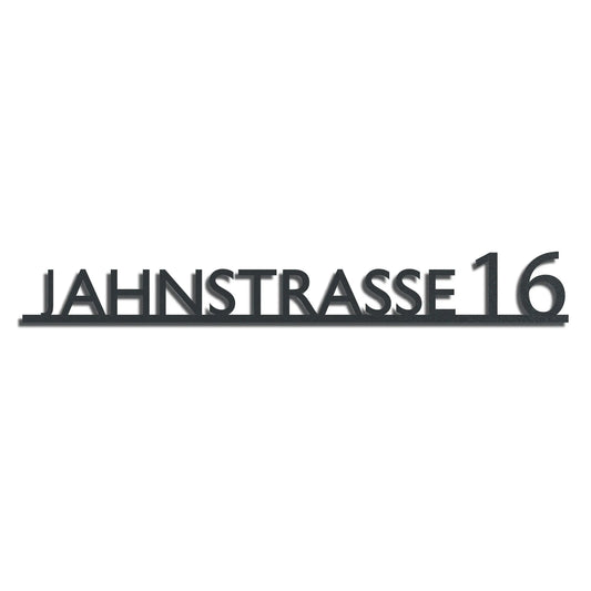 Modernes Einzeiliges Straßenschild – Edelstahl Anthrazit RAL 7016
