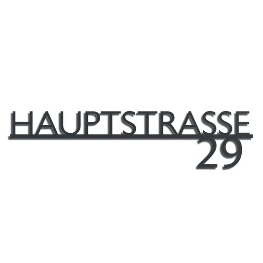 Modernes Straßenschild (Unten) – Edelstahl Anthrazit RAL 7016