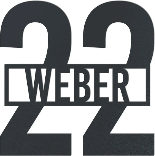 Name vor der Nummer – Edelstahl Anthrazit RAL 7016