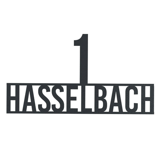 Stolze Nummer auf Namen – Edelstahl Anthrazit RAL 7016