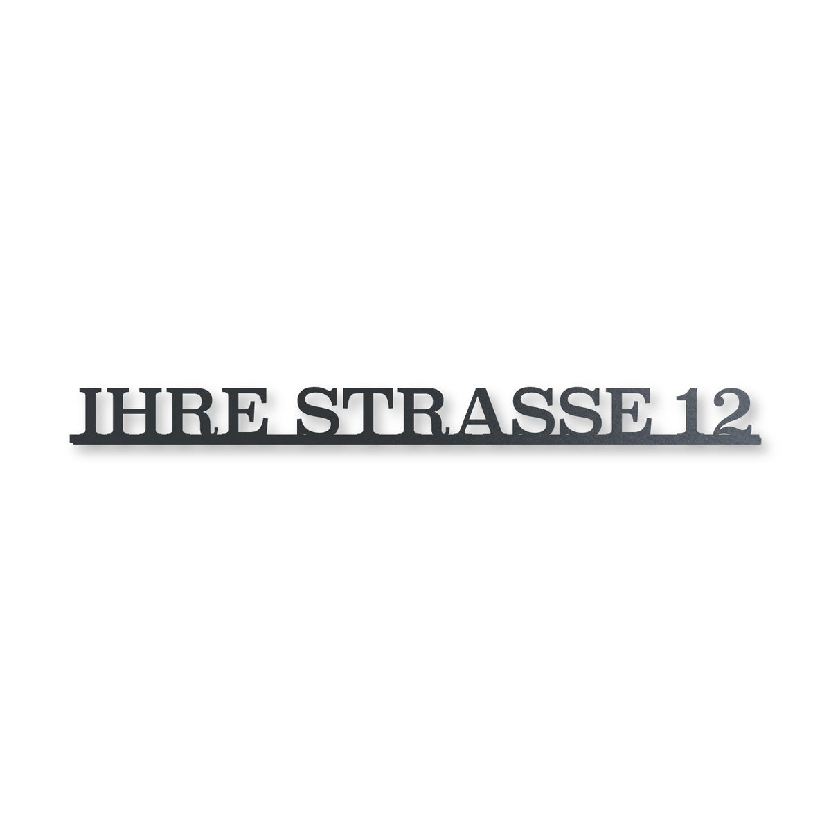 Edelstahl Straßenschild mit Hausnummer personalisiert – Einzeiliges Straßenschild, Edelstahl Anthrazit RAL 7016 · WesterWerk [checkout]