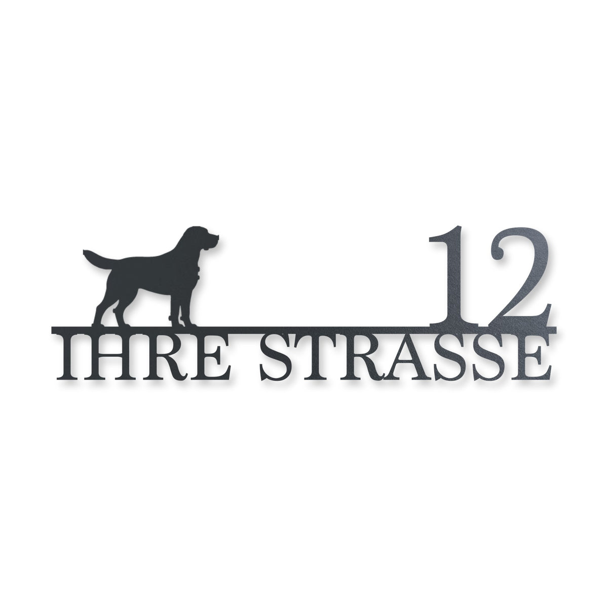Straßenschild mit Motiv – Edelstahl Anthrazit RAL 7016 · WesterWerk [checkout]