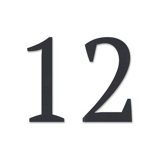 Edelstahl Hausnummer personalisiert – Zeitlose Hausnummer „12“, lasergeschnitten · WesterWerk