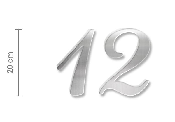 Geschwungene Hausnummer – Beispiel 12, 20 cm hoch