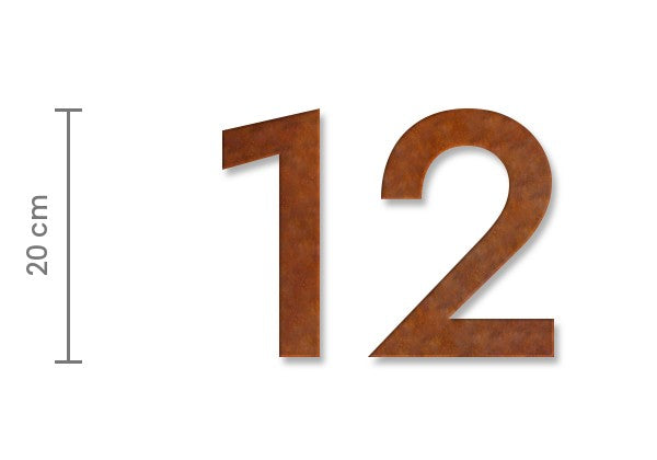 Klare Hausnummer – Beispiel 12, 20 cm hoch